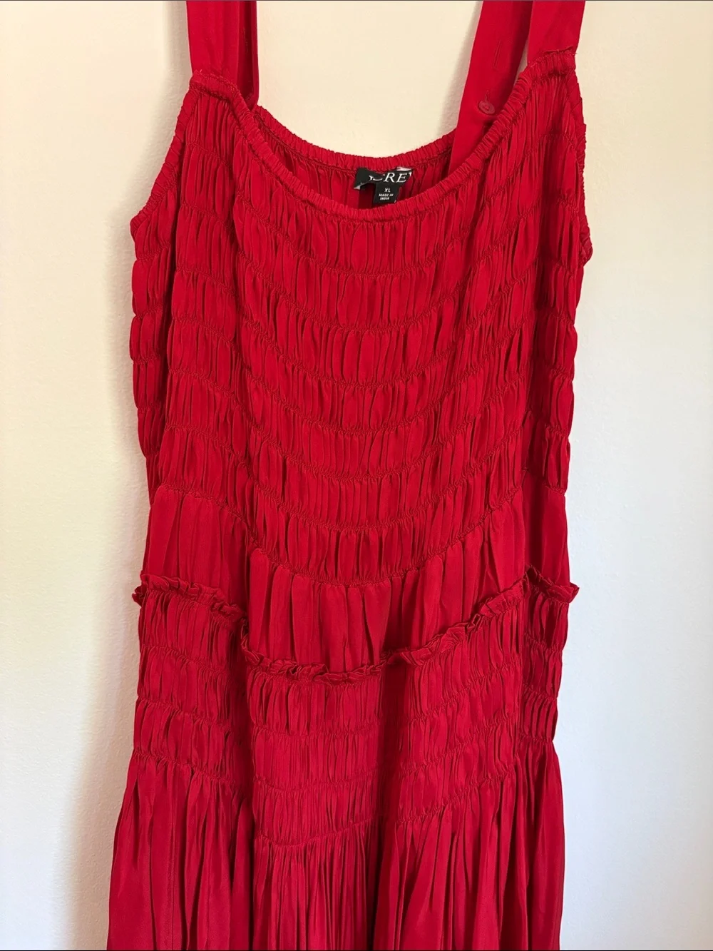 J. Crew Red Maxi Smocked Sundress - Picture 5 of 9